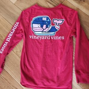 Vineyard Vines Kids' Hockey Long Sleeve Tee with Whale Graphic